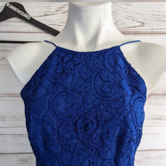 J. Crew Lydia Dress Leaver's Lace Sz 4 Bridesmaid Wedding Navy Sheath Midi - Picture 2 of 7